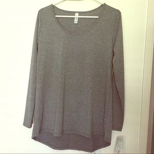 LuLaRoe Lynnae Long Sleeve Shirt Gray Small
